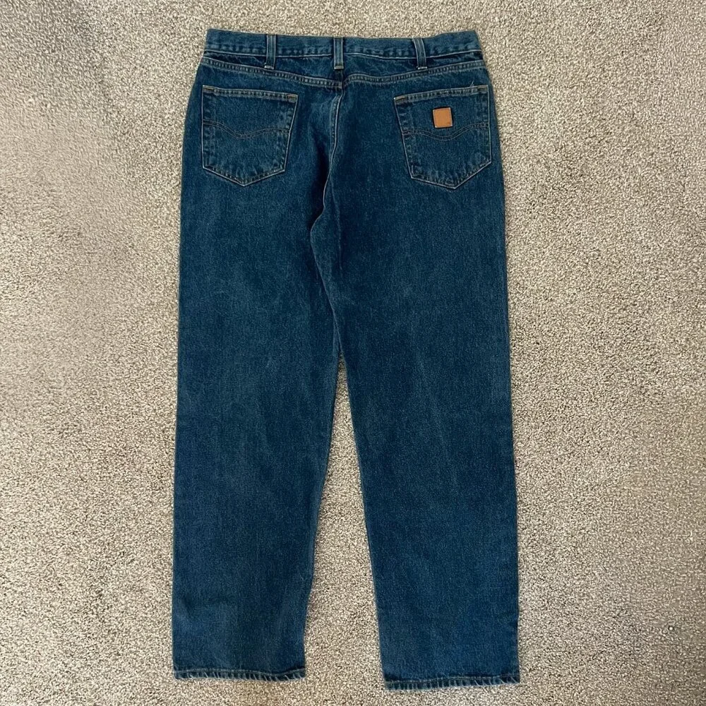 Carhartt RN#14806 Relaxed Fit Denim Jeans Medium Wash Straight Leg Size 40X34